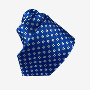 Krawatte - Blau Geometrie Blumen